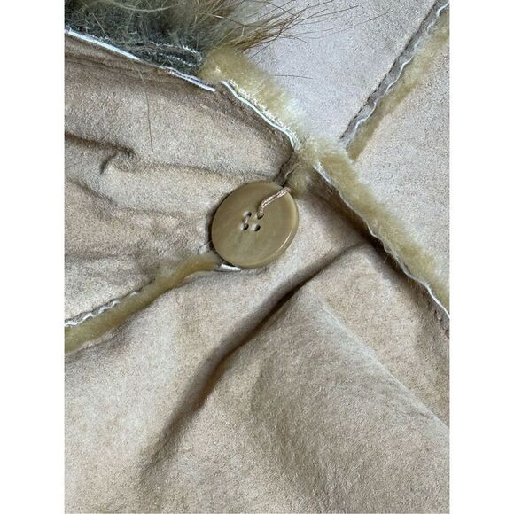 Vintage Y2K St. John’s Bay camel penny lane suede coat with fur trim size XL - Picture 13 of 13